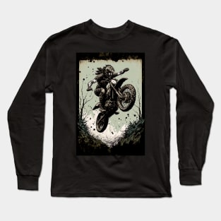 Dirt bike stunt mid air Long Sleeve T-Shirt